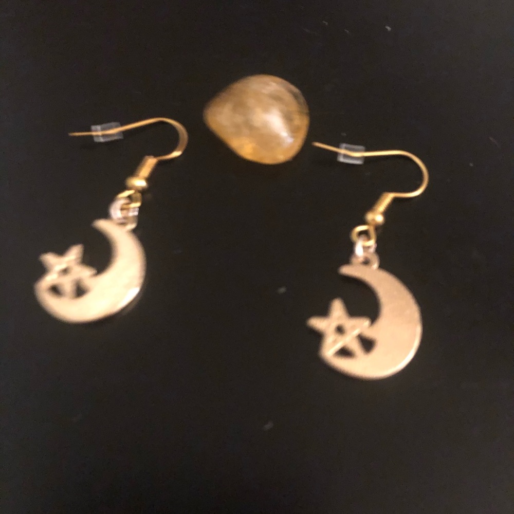 Handmade Brand New Half Moon & Star Earrings - Picture 2 of 4
